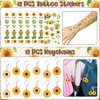 Erweicet Sunflower Party Favors 72 PCS Slap Braclets Temporary Tattoos DIY Stickers Keychains Straws Gift Bags for Summer Autumn Sunflower Theme Party Baby Shower Goodies Bag Filler