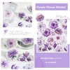 Mini Scrapbooks Laptop Stickers, Doraking Boxed Purple Flowers Decorative Stickers for Scrapbooking Suitcase Junk Journaling Planners Laptops Phone Case Crafts