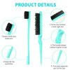 Remerry 12 Pieces Hair Brush Set, Nylon Teasing Hair Brushes 3 Row Salon Teasing Brush, Double Sided Hair Edge Brush Smooth Comb Grooming, Rat Tail Combs with Duckbill Clips for Women (Mint Green)