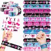 48 PCS Cheerleading Party Favors 24PCS Tattoos Stickers 24PCS Slap Bracelets Wristbands Perfect for Themed Birthday Baby Showers or Classroom Rewards Ideal Decor and Gifts for Girls and Boys
