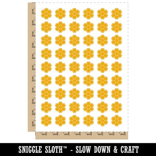 Bee Honeycomb Solid Temporary Tattoo Water Resistant Fake Body Art Set Collection - 54 1" Tattoos (1 Sheet)