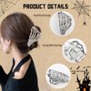 Silver Skeleton Metal Hair Clip Halloween Skull Head Design Hair Claw Clip Punk Non-Slip Hair Jaw Clips for Women 's Hair Styling No Slip Hair Barrettes Halloween Hair Decorations