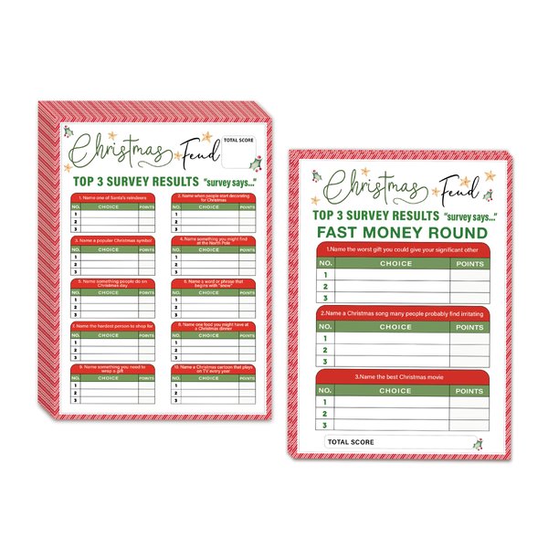 Christmas Party Friendly Feud Quiz, Christmas Feud Quiz, Christmas Party Games, Adult Teen Gratitude Party Games, Christmas Trivia Games, Feud Trivia Quiz (SDJ-FQ02)