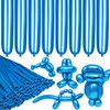 LXZFCRG 260 Long Balloons, Shiny Metallic Latex Twisting Balloons for Balloon Animals, Magic Balloons for Birthdays Wedding Party Decorations 100pcs (Metallic Blue)