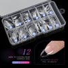 Short Almond Nails - krofaue 240Pcs Almond Clear Nail Tips, 12 Sizes Artificial Acrylic False Nails, Full Cover Press on Nails for Home DIY & Nail Tips Art