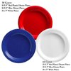 Nicole Fantini 411 PCS Combo American Flag Themed Red White and Blue Disposable Party Set 60 9'' Plastic Dinner Plates | Cups Paper Napkins 96 cutlery Spoons Forks & Knives 3 Rectangle Tablecloths