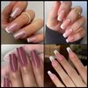 AddFavor 600pcs Square Nail Tips, Medium Square Gel X Nail Tips Clear Fake Nails Full Cover Acrylic Nail Tips for Extension Nail Manicure Salon Home DIY