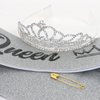 CIEHER Silver Birthday Decorations - Birthday Queen Crown and Sash Set, Birthday Crown for Women Girls Birthday Sash Birthday Tiara Birthday Party Decorations, Great Gifts