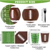 durony 144 Pieces Football Party Supplies Tableware Set Disposable Paper Plates and Napkins Forks Serve 24 Guests Football Table Buffet Decoration for Football Birthday Party Supplies