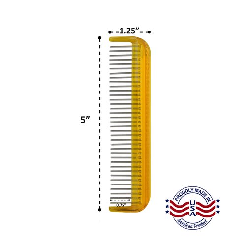 Hair Doctor Ladies 5" Rotating Tooth pocket comb to reduce hair loss and damage (Pale Pink)