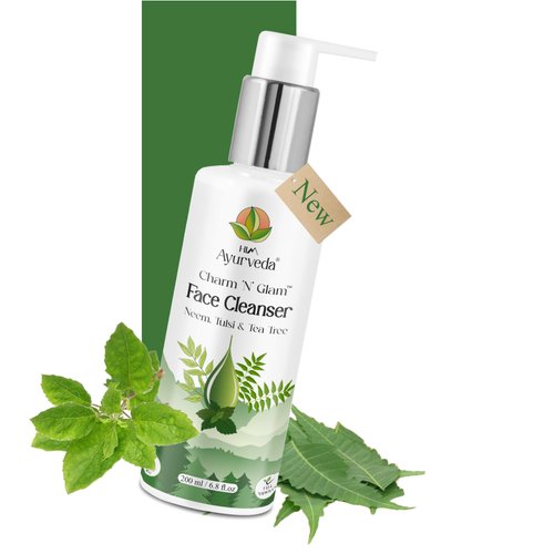 HIM AYURVEDA Charm N Glam Face Cleanser(Face wash) organic Face wash blended with Neem,Tulsi,Tea Tree and other 15+ natural and Ayurvedic Herbs for Purified skin.-200ML