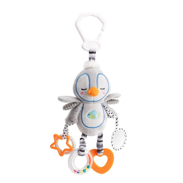 Jambo mom Soft Baby Hanging Toys, Car Seat Toys Baby Toys 0-3 Months, Stroller Toys Infant Toys 0-6 Months Newborn Toys, Carseat Toys for Infants 0-12 Months, Baby Dangle Hanging Toys (Penguin)