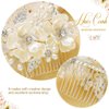 Gorais Flower Bride Wedding Hair Comb Silver Pearl Bridal Hair Piece Leaf Side Combs Hair Accessories for Women and Girls