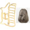 Hair Claw Clips, Metal Strong Hold NonSlip Cat Shape Jaw Clips Hair Holder for Women (bright gold)