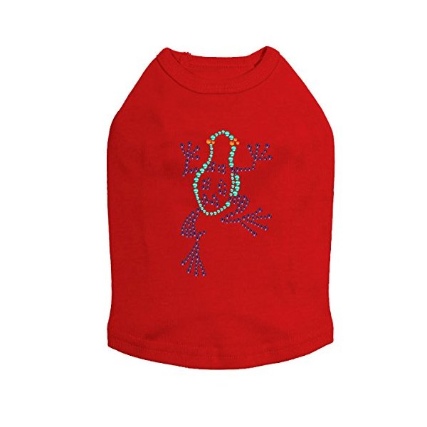 Green & Purple Frog - Dog Shirt, L Red