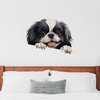 Japanese Chin Wall Decals Pet Dogs Wall Sticker Vinyl Mural Decals Reusable Home Decals for Classroom Bike Backdrop Wall Art Holiday Decorations 22in