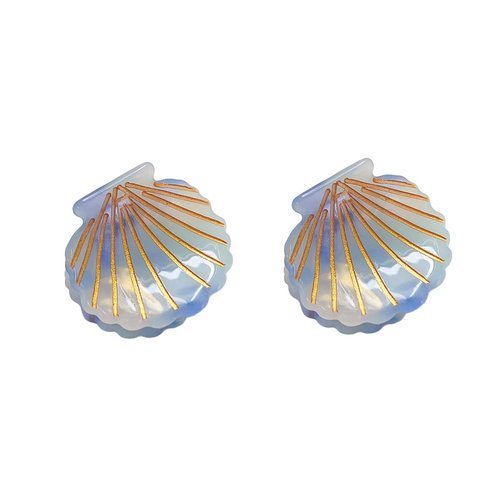 Generic Mini Shell Hair Clip,Small Claw Clip for Women,Acetate Hair Clip,Small Hair Clip,Blue, 1 Count (Pack of 2)