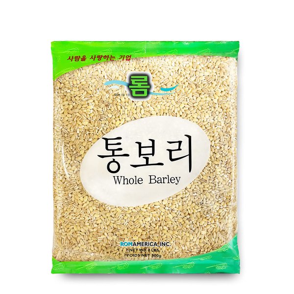 ROM AMERICA Hulled Hulless Whole Barley - Premium Unpearled Superfood Barley for Soups, Stews, Oatmeal, Casseroles, Chili | Healthy Whole-grain Cooking | 통보리 - 2 Pound (Pack of 1)