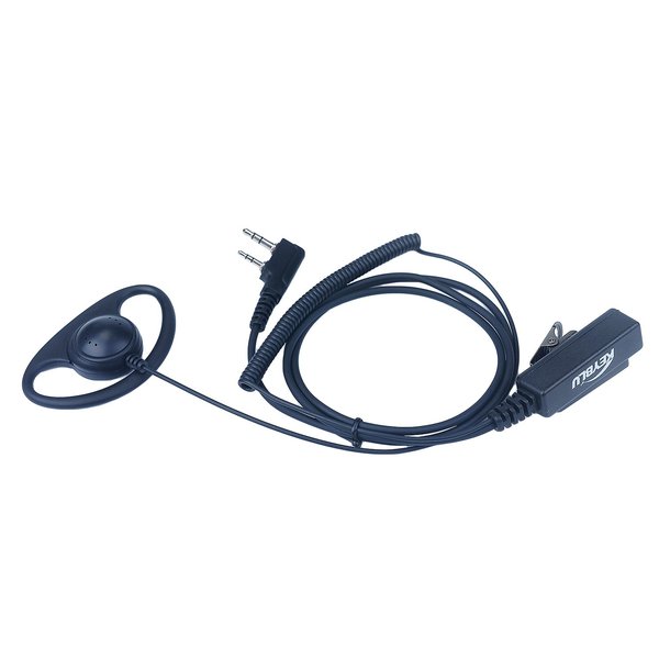 KEYBLU D Shape Earpiece Headset with Big PTT for 2 Pin Walkie Talkie Radio Compatible with Baofeng Kenwood Arcshell V-5R BF-F8HP BF-888S AR-5