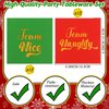 Sliner 192 Pcs Christmas Naughty Nice Party Supplies 9" 7" Naughty and Nice Dinner Paper Plates Cups Napkins Red Green Paper Drinking Straws Neon Forks Knives Spoons for Christmas Birthday Party