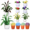 IMIKEYA Miniature Dollhouse Plant Flowers: 12pcs Mini Dollhouse Potted Plants Artificial Tiny Plants Fake Greenery Ornament Potted Plant Flower Model Micro Landscape Dollhouse Furniture Decor