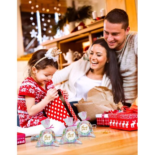 Cherodada Cellophane Treat Bags, 4x6 Inch Iridescent Cellophane Bags with Twist Ties, Celebrations Baby Showers Weddings Birthday Party Gift Wrapping(Pack of 100)