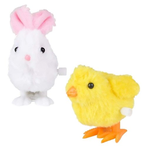 The Dreidel Company Easter Bunny & Chick Wind Up Toys for Kids Variety Pack, Birthday Party Favors, Novelty and Gag Gifts, 3" Inches (4-Pack)
