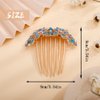 Aimimier Double Flower Crystal French Hair Comb Shinny Rhinestone Gem Side Combs Long Teeth Hair Clips Bridal Hair Accessories for Women Girls(Blue)