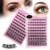 False Eyelashes Natural Look Synthetic Fibers Extension Lengthening DIY D Curl Eyelashes Reusable Cluster Lashes eyelash strings 8/10/12/14/16mm by PANLOPU (Z006-8/10/12/14/16mm)