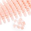 LIARTY 240 Pcs Press On Nails Short, French Tip False Nails Manicure, 12 Size Acrylic Full Cover Artificial Fake Nails with Simple Case, Natural, Pink