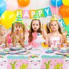 WERNNSAI Llama Table Cover - 2 PCS 54” x 108” Party Disposable Plastic Tablecloth, Alpaca Lama Party Supplies for Kid Girl Pink Picnic Birthday Party Decorations