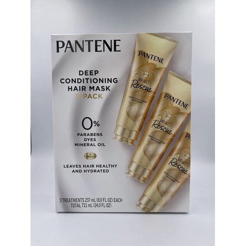 Pantene Deep Conditioning Hair Mask Miracle Rescue Pro-V , 8 Fl Oz (Pack of 3)- Total 24.0 Fl oz