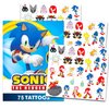 Sonic Temporary Tattoos for Kids and Adults - 75 Sonic the Hedgehog Tattoos For Party Favors Goodie Bags and More (Sonic Party Supplies Bundle)