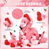 Blueweenly 18 Inch Christmas Flamingo Stuffed Animal Toy with 4 Small Christmas Plush Flamingo with Santa Hat Inside Pink Plushie Christmas Plush Decoration for Flamingo Party Decor