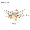 Jakawin Flower Bride Wedding Hair Piece Gold Leaf Hair Comb Pearl Bridal Hair Accessories for Women HC132