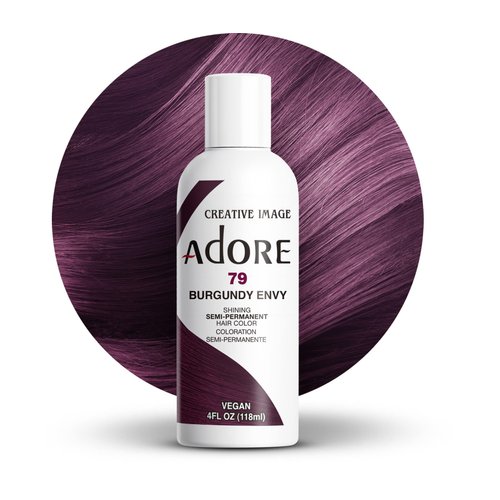 Adore Semi Permanent Hair Color - Vegan and Cruelty-Free Hair Dye - 4 Fl Oz - 079 Burgundy Envy (Pack of 1)
