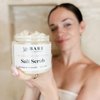 Bare Botanics Coconut Vanilla Body Scrub 24oz | Made in Madison, WI | All Natural Sea Salt Exfoliator w/ Skin Loving Moisturizers | Vegan & Cruelty Free | Gift Ready Packaging w/ a Cute Wooden Spoon