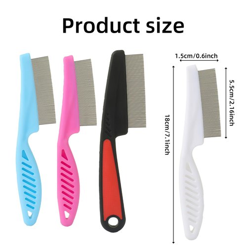 4 Pcs Dandruff Comb,Stainless Steel Fine Tooth Comb Professional Dandruff Combs Grooming Tool for Kids and Adults