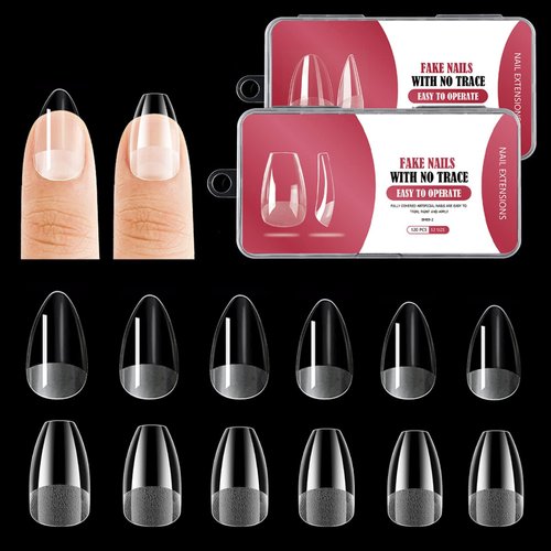 240pcs Short Square Nail Tips, Artificial Flake Nail Tips,Short Acrylic False Nails Tips for Nail Extension Art & Home DIY Nail Salon,Soft Gel Acrylic Nails(12 Sizes)