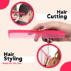 Allegro Combs 400 Barber Comb Hair Cutting Combs Pocket Combs Combs for Hair Stylist Comb Set Styling Comb 6 Pcs. (Neon Pink)