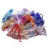 Beading Station BSI - 50 Pcs Lovely Organza Drawstring Pouches Gift Bags Assorted Patterns 4x5 Inches ~ Jewelry Pouch Bags Display