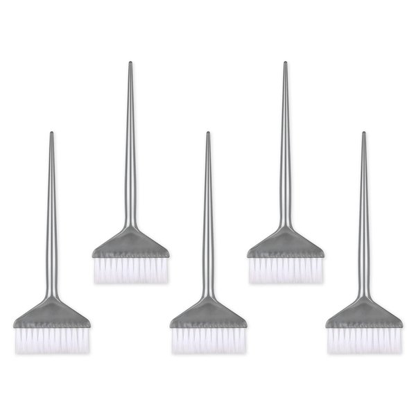 DS. DISTINCTIVE STYLE Hair Dye Applicator Brushes 5 Pieces Long Handle Soft Bristles Hair Coloring Kit Salon Hair Bleach Tinting DIY Tool (Gray)
