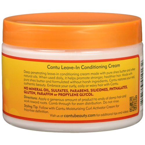 Cantu Shea Butter for Natural Hair Leave in Conditioner Repair Cream 12 Oz (Pack of 2)