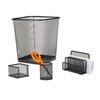 Mind Reader Desktop Set, 4 Pcs., Desktop Organizer, Storage, Workspace, Office, Metal Mesh, 10.25"L x 10.25"W x 11"H, Black