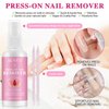 ELAIMEI Press on Nail Remover, 60ml Glue Remove Off for False Nails, Nail Glue Remover, Easy Remove Quick Solid Glue Remover, Acetone Free and Odorless Not for Uv Gel or Gel Nail Polish