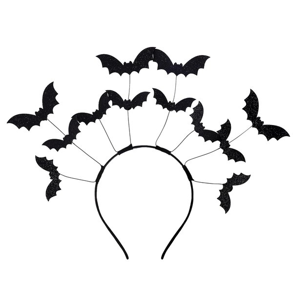 Lystaii 1 Piece Halloween Bat Headband 12 Bats Women Bat Wings Headband Bat Ears Headband Bat Ears Hair Hoop Bat Hair Bands for Halloween Party Cosplay