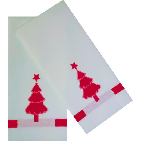 Christmas Napkins for Dinner, Premium Christmas Paper Napkin in Red Color, Guest Hand Towels for Bathroom, Christmas Tree Napkins for Party 50 Pieces