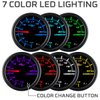 GlowShift Tinted 7 Color Analog Needle Wideband Air/Fuel Ratio AFR Gauge - Includes Oxygen Sensor, Data Logging Output & Weld-in Bung - Black Dial - Smoked Lens - 2-1/16" 52mm