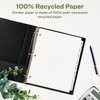 Avery EcoFriendly Recycled Dividers for 3 Ring Binders, 8-Tab, White Tabs, Index Maker Print and Apply Clear Label Strip, 5 Sets for 40 Binder Dividers Total (11581)