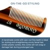 Giorgio G57 Extra Small 2.75 Inch Men's Fine Toothed Beard and Mustache Comb for Facial Hair Grooming and Styling. Wallet Pocket Comb Handmade of Quality Durable Cellulose, Saw-Cut and Hand Polished